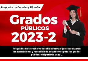 Grados públicos de Posgrados en Derecho y Filosofía – Septiembre 2023