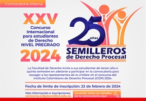 Convocatoria interna XXV Concurso Internacional de Semilleros de Pregrado del ICDP