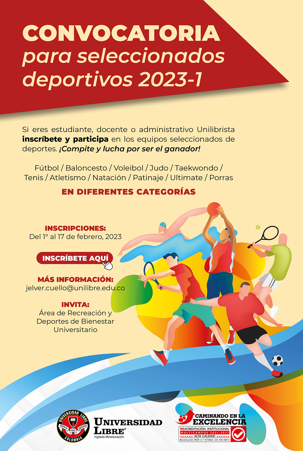 Convocatoria seleccionados deportivos 2023-1