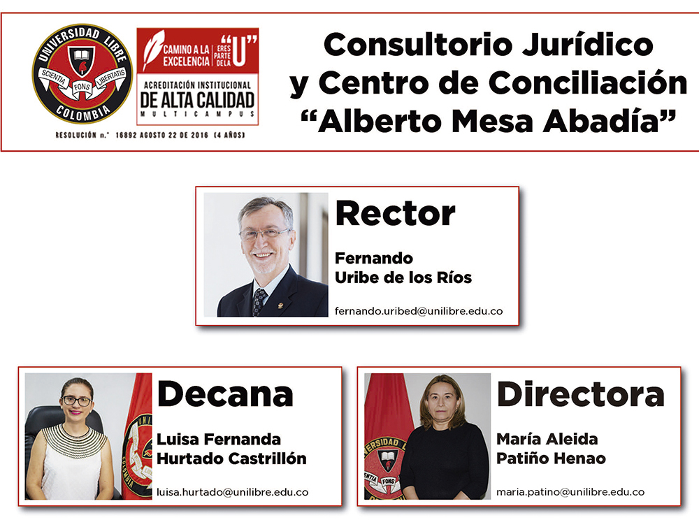 Docentes asesores Consultorio Jurídico y Centro de Conciliación