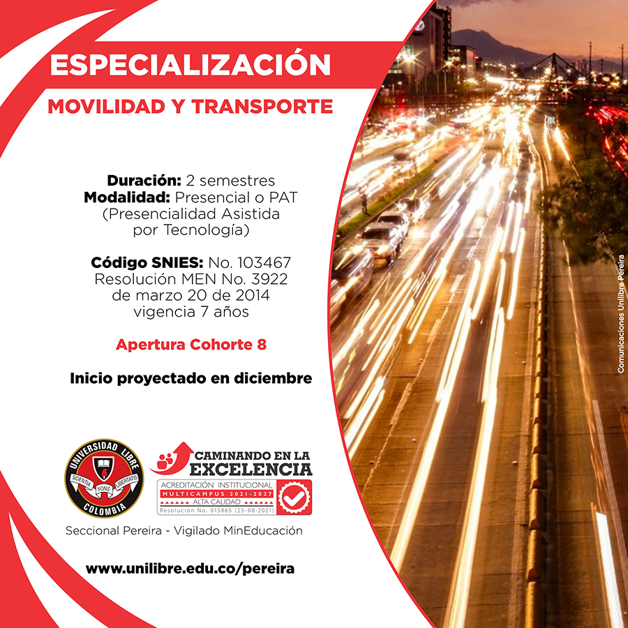 Especialización en Movilidad y Transporte