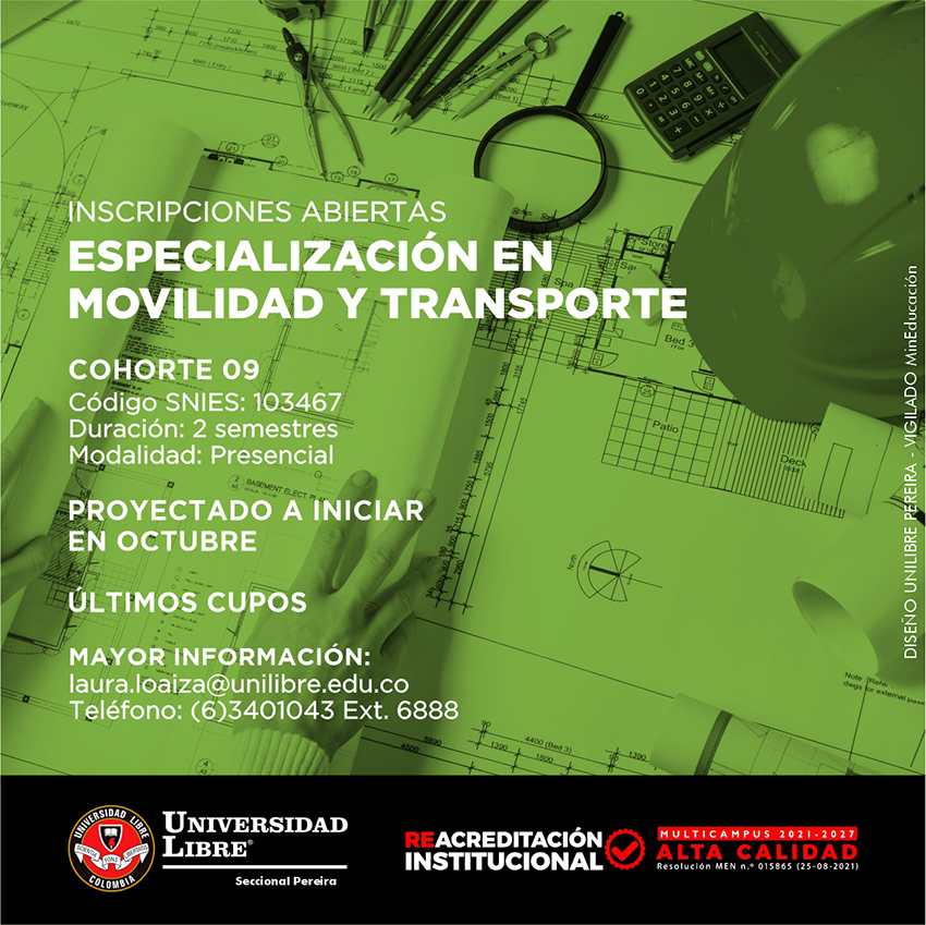 Inscripciones abiertas - Especialización en Movilidad y Transporte