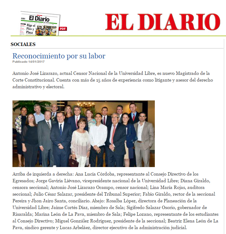 Nota del periódico El Diario